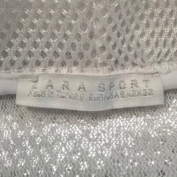Zara Sport Athleticz Collection White Mesh Funnel Neck Pullover Sz S - Picture 6 of 6